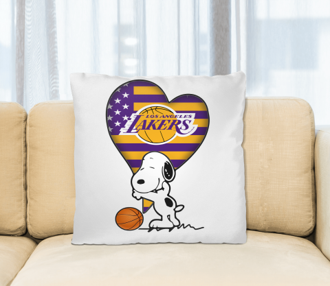 Los Angeles Lakers NBA Basketball The Peanuts Movie Adorable Snoopy Pillow Square Pillow
