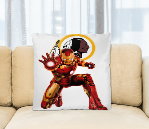 NFL Iron Man Marvel Comics Sports Football Washington Redskins Square Pillow