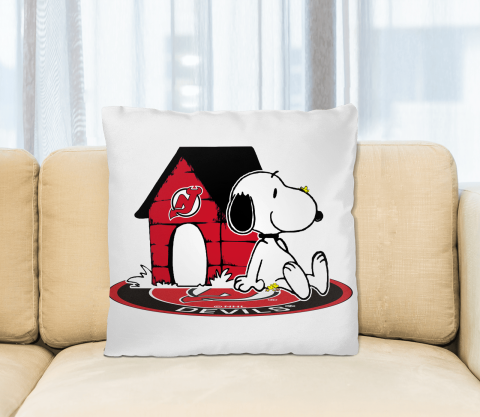 NHL Hockey New Jersey Devils Snoopy The Peanuts Movie Pillow Square Pillow