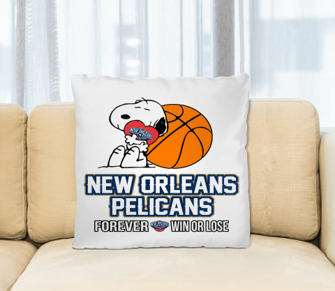 NBA The Peanuts Movie Snoopy Forever Win Or Lose Basketball New Orleans Pelicans Pillow Square Pillow