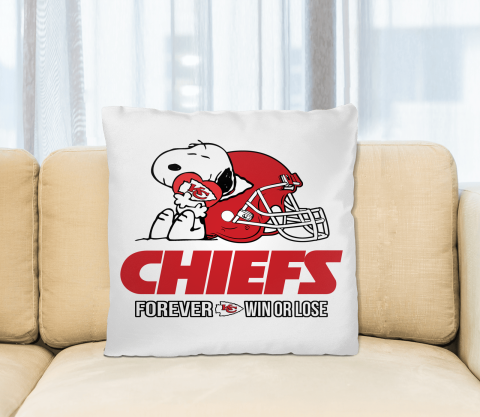 NFL The Peanuts Movie Snoopy Forever Win Or Lose Football Kansas City Chiefs Pillow Square Pillow