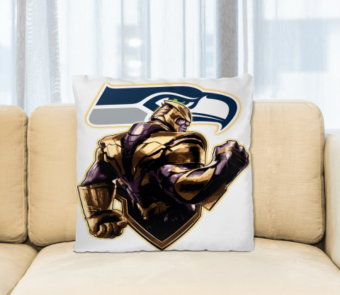 NFL Thanos Avengers Endgame Football Sports Seattle Seahawks Pillow Square Pillow