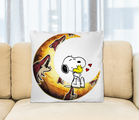 NHL Hockey Arizona Coyotes I Love Snoopy To The Moon And Back Pillow Square Pillow