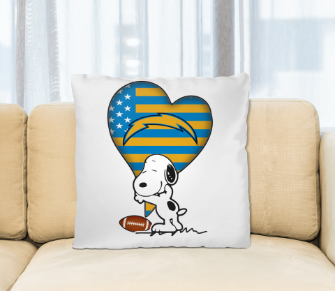 San Diego Chargers NFL Football The Peanuts Movie Adorable Snoopy Pillow Square Pillow