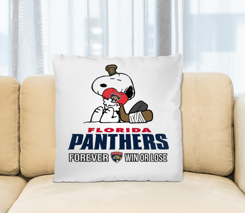 NHL The Peanuts Movie Snoopy Forever Win Or Lose Hockey Florida Panthers Pillow Square Pillow