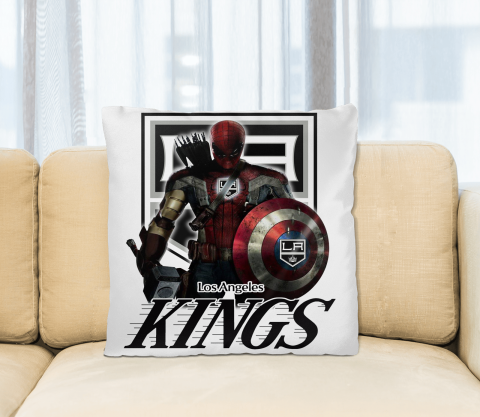 NHL Captain America Thor Spider Man Hawkeye Avengers Endgame Hockey Los Angeles Kings Square Pillow