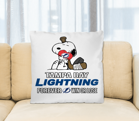 NHL The Peanuts Movie Snoopy Forever Win Or Lose Hockey Tampa Bay Lightning Pillow Square Pillow