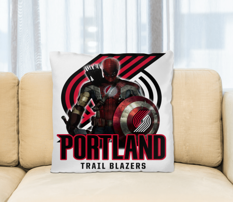 Portland Trail Blazers NBA Basketball Captain America Thor Spider Man Hawkeye Avengers Square Pillow