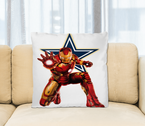 NFL Iron Man Marvel Comics Sports Football Dallas Cowboys Square Pillow