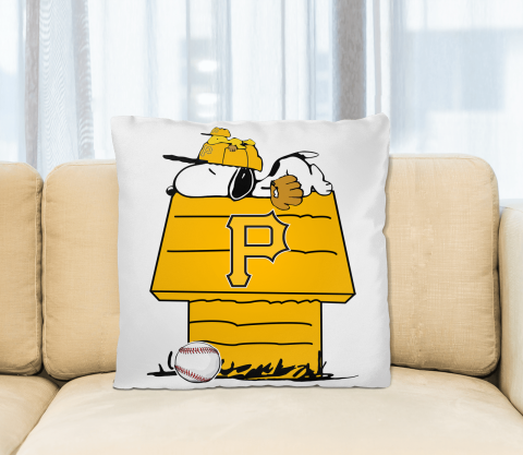 MLB Pittsburgh Pirates Snoopy Woodstock The Peanuts Movie Baseball Pillow Square Pillow