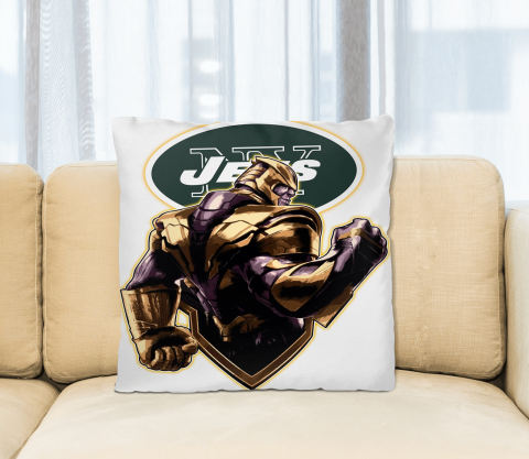 NFL Thanos Avengers Endgame Football Sports New York Jets Pillow Square Pillow