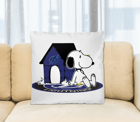 NHL Hockey Tampa Bay Lightning Snoopy The Peanuts Movie Pillow Square Pillow
