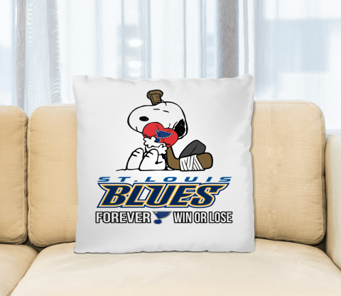 NHL The Peanuts Movie Snoopy Forever Win Or Lose Hockey St.Louis Blues Pillow Square Pillow
