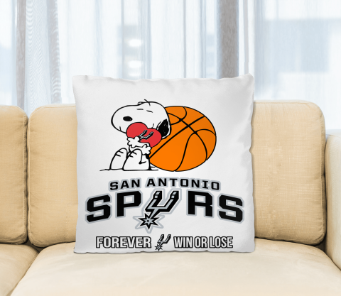 NBA The Peanuts Movie Snoopy Forever Win Or Lose Basketball San Antonio Spurs Pillow Square Pillow