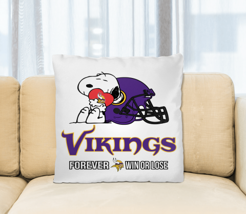 NFL The Peanuts Movie Snoopy Forever Win Or Lose Football Minnesota Vikings Pillow Square Pillow