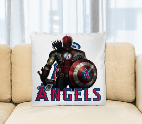 MLB Captain America Thor Spider Man Hawkeye Avengers Endgame Baseball Los Angeles Angels Square Pillow