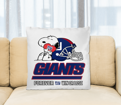 NFL The Peanuts Movie Snoopy Forever Win Or Lose Football New York Giants Pillow Square Pillow