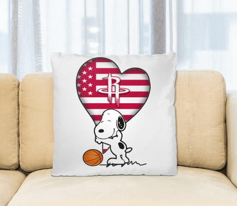 Houston Rockets NBA Basketball The Peanuts Movie Adorable Snoopy Pillow Square Pillow