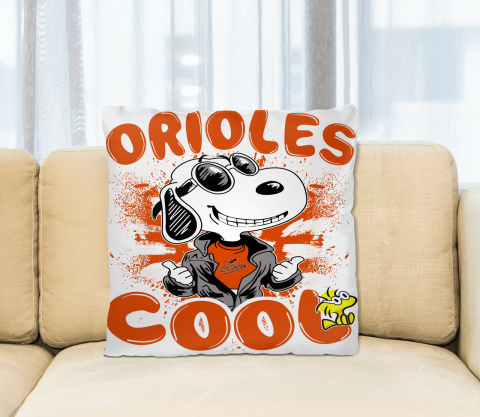 MLB Baseball Baltimore Orioles Cool Snoopy Pillow Square Pillow