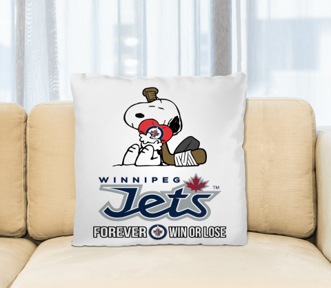 NHL The Peanuts Movie Snoopy Forever Win Or Lose Hockey Winnipeg Jets Pillow Square Pillow