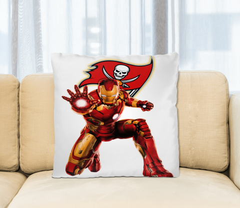 NFL Iron Man Marvel Comics Sports Football Tampa Bay Buccaneers Square Pillow