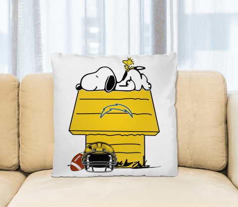 Los Angeles Chargers NFL Football Snoopy Woodstock The Peanuts Movie Pillow Square Pillow