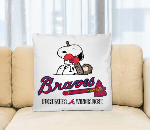 MLB The Peanuts Movie Snoopy Forever Win Or Lose Baseball Atlanta Braves Pillow Square Pillow