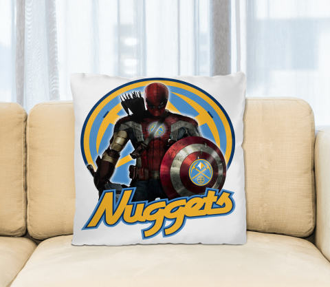Denver Nuggets NBA Basketball Captain America Thor Spider Man Hawkeye Avengers Square Pillow