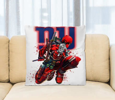 NFL Deadpool Marvel Comics Sports Football New York Giants Square Pillow