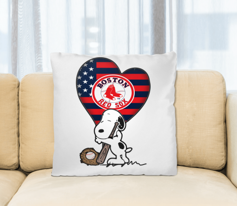 Boston Red Sox MLB Baseball The Peanuts Movie Adorable Snoopy Pillow Square Pillow