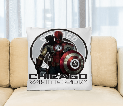MLB Captain America Thor Spider Man Hawkeye Avengers Endgame Baseball Chicago White Sox Square Pillow
