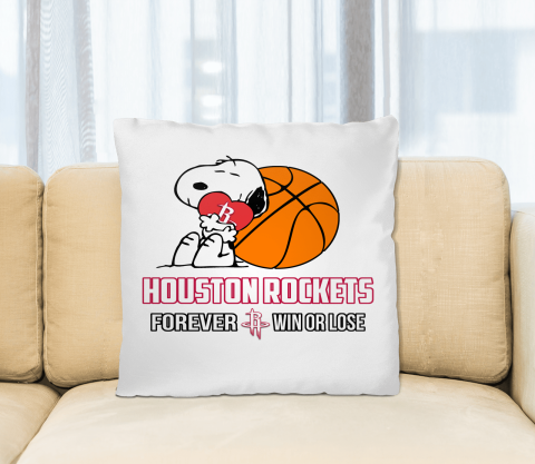 NBA The Peanuts Movie Snoopy Forever Win Or Lose Basketball Houston Rockets Pillow Square Pillow