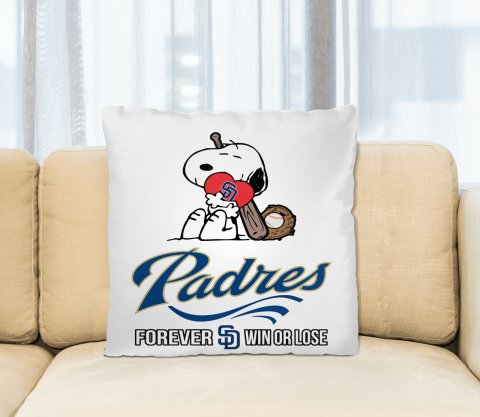 MLB The Peanuts Movie Snoopy Forever Win Or Lose Baseball San Diego Padres Pillow Square Pillow