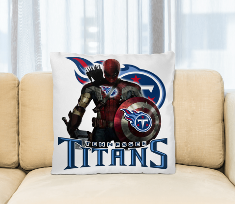 NFL Captain America Thor Spider Man Hawkeye Avengers Endgame Football Tennessee Titans Square Pillow